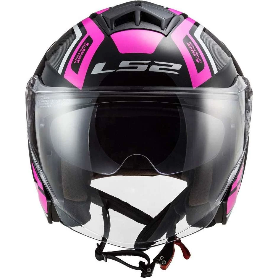 Jet Motorcycle Helmet Ls2 Double Visor Ls2 OF573 TWISTER 2 Flix Black Pink 4 Jet Motorcycle Helmet Ls2 Double Visor Ls2 OF573 TWISTER 2 Flix Black Pink - Image 2