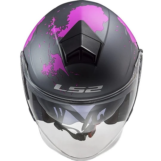 Jet Motorcycle Helmet Ls2 Double Visor Ls2 OF573 TWISTER 2 Xover Titanium Matt Pink 4 Jet Motorcycle Helmet Ls2 Double Visor Ls2 OF573 TWISTER 2 Xover Titanium Matt Pink - Image 2