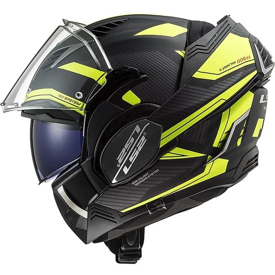 Ls2 FF900 VALIANT 2 Revo Modular Tipper Helmet Black Matt Fluo Yellow 5 Ls2 FF900 VALIANT 2 Revo Modular Tipper Helmet Black Matt Fluo Yellow - Image 3