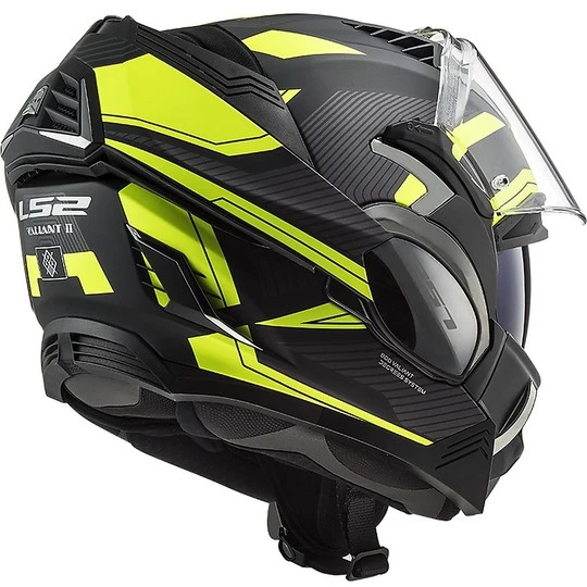 Ls2 FF900 VALIANT 2 Revo Modular Tipper Helmet Black Matt Fluo Yellow 6 Ls2 FF900 VALIANT 2 Revo Modular Tipper Helmet Black Matt Fluo Yellow - Image 4