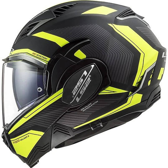 Ls2 FF900 VALIANT 2 Revo Modular Tipper Helmet Black Matt Fluo Yellow 9 Ls2 FF900 VALIANT 2 Revo Modular Tipper Helmet Black Matt Fluo Yellow - Image 7