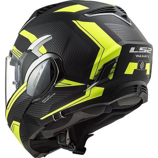 Ls2 FF900 VALIANT 2 Revo Modular Tipper Helmet Black Matt Fluo Yellow 10 Ls2 FF900 VALIANT 2 Revo Modular Tipper Helmet Black Matt Fluo Yellow - Image 8