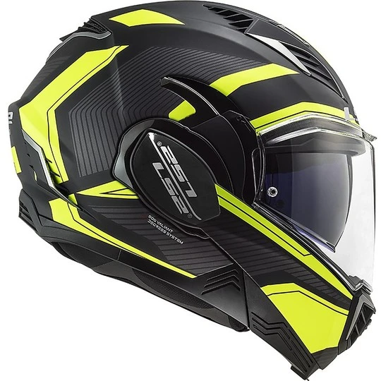 Ls2 FF900 VALIANT 2 Revo Modular Tipper Helmet Black Matt Fluo Yellow 12 Ls2 FF900 VALIANT 2 Revo Modular Tipper Helmet Black Matt Fluo Yellow - Image 10
