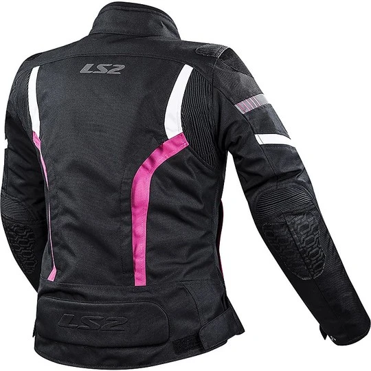 LS2 Gate Lady Sports Motorcycle Technical Jacket Black Pink Certified 4 LS2 Gate Lady Sports Motorcycle Technical Jacket Black Pink Certified - Image 2