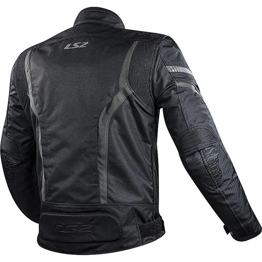 LS2 Gate Sports Motorcycle Technical Jacket Black Dark Gray Certified 4 LS2 Gate Sports Motorcycle Technical Jacket Black Dark Gray Certified - Image 2