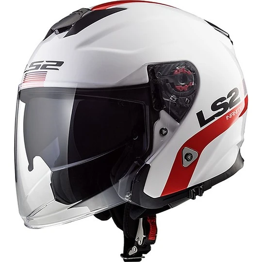 LS2 Moto Jet Helmet OF521 Infinity SMART White Red Blue 3 LS2 Moto Jet Helmet OF521 Infinity SMART White Red Blue