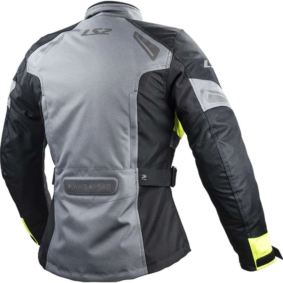 LS2 Phase Lady WP Motorcycle Technical Jacket Black Gray Yellow Fluo Certified 4 LS2 Phase Lady WP Motorcycle Technical Jacket Black Gray Yellow Fluo Certified - Image 2