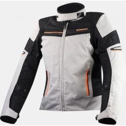 Ls2 Shadow Lady Gray Black Orange Technical Motorcycle Jacket
