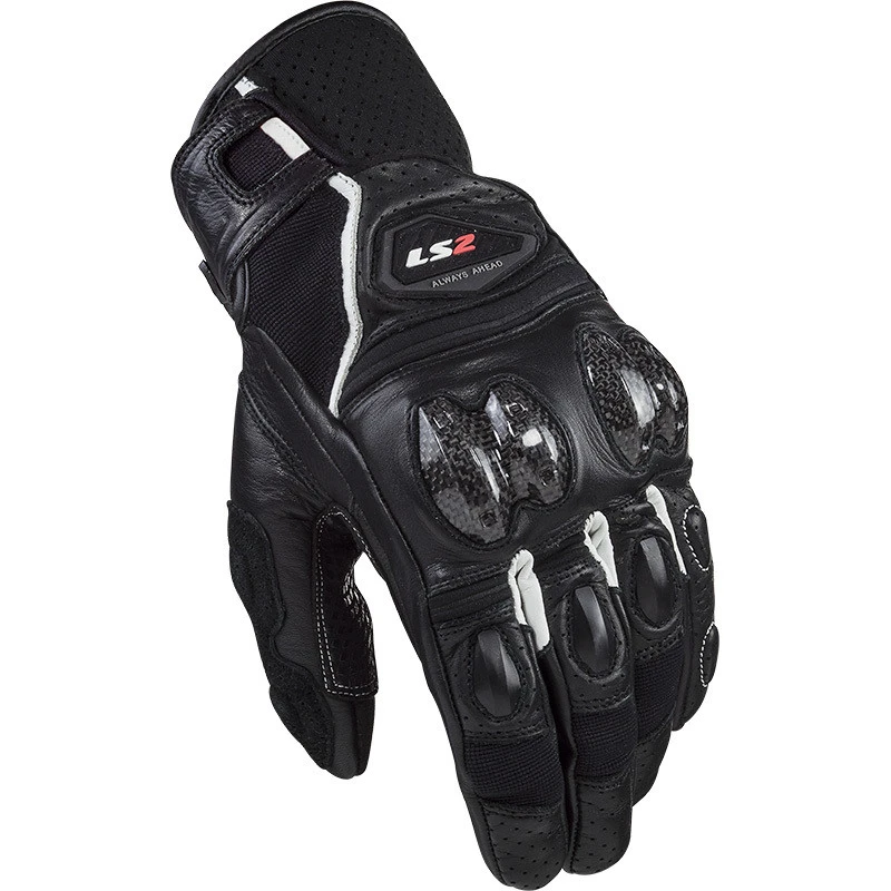 Ls2 Spark 2 CE Black White Summer Leather Motorcycle Gloves 3 Ls2 Spark 2 CE Black White Summer Leather Motorcycle Gloves