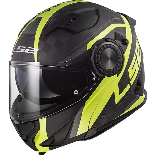 Modular Carbon Motorcycle Helmet LS2 VORTEX Frame Carbon Matt Black Fluo Yellow 4 Modular Carbon Motorcycle Helmet LS2 VORTEX Frame Carbon Matt Black Fluo Yellow - Image 2