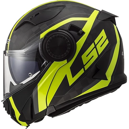 Modular Carbon Motorcycle Helmet LS2 VORTEX Frame Carbon Matt Black Fluo Yellow 8 Modular Carbon Motorcycle Helmet LS2 VORTEX Frame Carbon Matt Black Fluo Yellow - Image 6