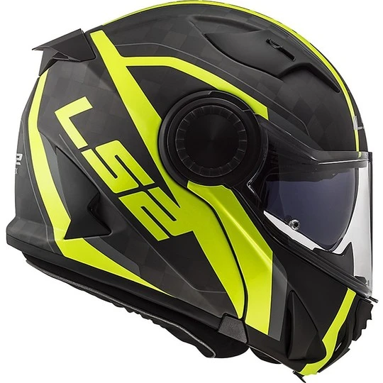Modular Carbon Motorcycle Helmet LS2 VORTEX Frame Carbon Matt Black Fluo Yellow 11 Modular Carbon Motorcycle Helmet LS2 VORTEX Frame Carbon Matt Black Fluo Yellow - Image 9