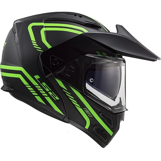 Modular Motorcycle Helmet Approved P / J Ls2 FF324 METRO EVO FireFly Black Fluo Green 7 Modular Motorcycle Helmet Approved P / J Ls2 FF324 METRO EVO FireFly Black Fluo Green - Image 5
