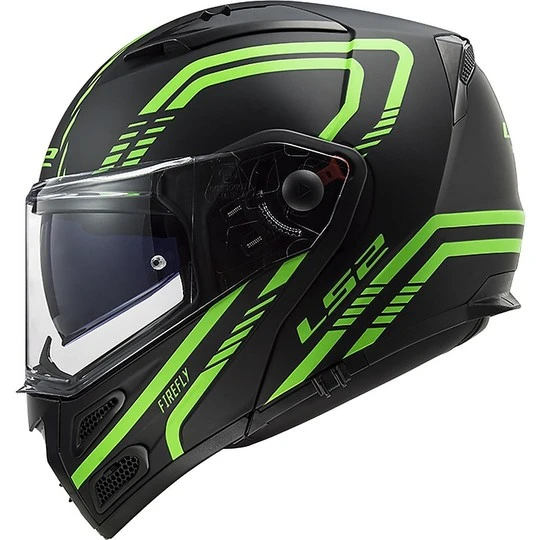 Modular Motorcycle Helmet Approved P / J Ls2 FF324 METRO EVO FireFly Black Fluo Green 10 Modular Motorcycle Helmet Approved P / J Ls2 FF324 METRO EVO FireFly Black Fluo Green - Image 8