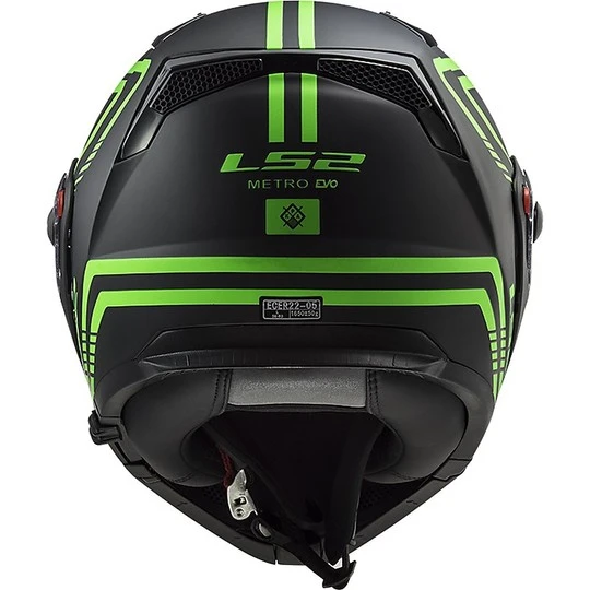 Modular Motorcycle Helmet Approved P / J Ls2 FF324 METRO EVO FireFly Black Fluo Green 12 Modular Motorcycle Helmet Approved P / J Ls2 FF324 METRO EVO FireFly Black Fluo Green - Image 10