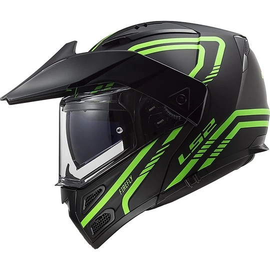 Modular Motorcycle Helmet Approved P / J Ls2 FF324 METRO EVO FireFly Black Fluo Green 17 Modular Motorcycle Helmet Approved P / J Ls2 FF324 METRO EVO FireFly Black Fluo Green - Image 15