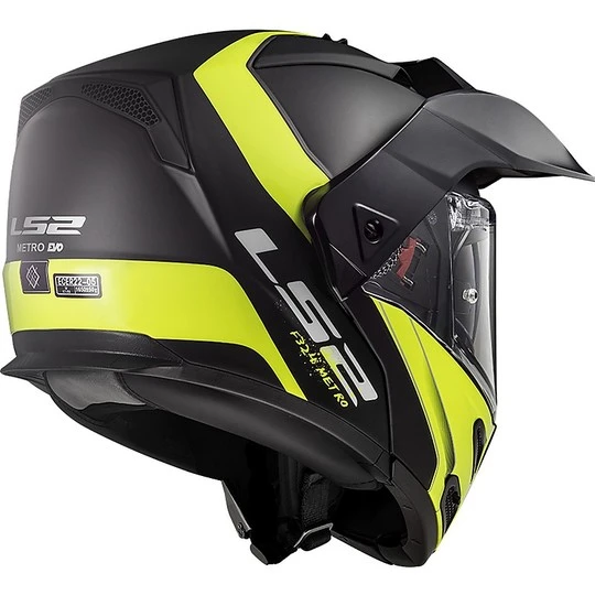 Modular Motorcycle Helmet Approved P / J Ls2 FF324 METRO EVO Rapid Black Yellow Fluo Matt 6 Modular Motorcycle Helmet Approved P / J Ls2 FF324 METRO EVO Rapid Black Yellow Fluo Matt - Image 4