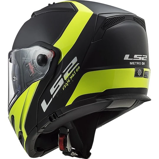 Modular Motorcycle Helmet Approved P / J Ls2 FF324 METRO EVO Rapid Black Yellow Fluo Matt 8 Modular Motorcycle Helmet Approved P / J Ls2 FF324 METRO EVO Rapid Black Yellow Fluo Matt - Image 6