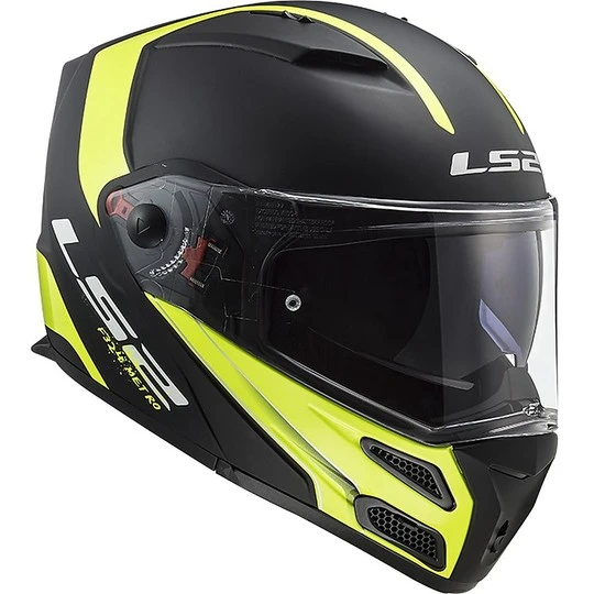 Modular Motorcycle Helmet Approved P / J Ls2 FF324 METRO EVO Rapid Black Yellow Fluo Matt 11 Modular Motorcycle Helmet Approved P / J Ls2 FF324 METRO EVO Rapid Black Yellow Fluo Matt - Image 9