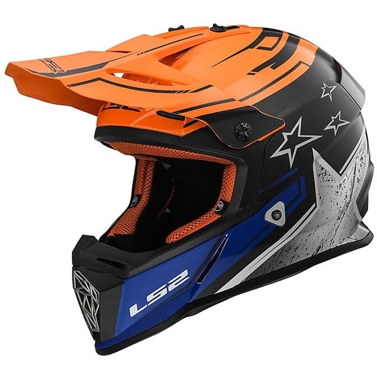 Moto Cross Enduro Helmet LS2 MX437 Fast Core Matt Black Orange 3 Moto Cross Enduro Helmet LS2 MX437 Fast Core Matt Black Orange