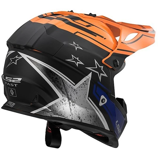 Moto Cross Enduro Helmet LS2 MX437 Fast Core Matt Black Orange 4 Moto Cross Enduro Helmet LS2 MX437 Fast Core Matt Black Orange - Image 2