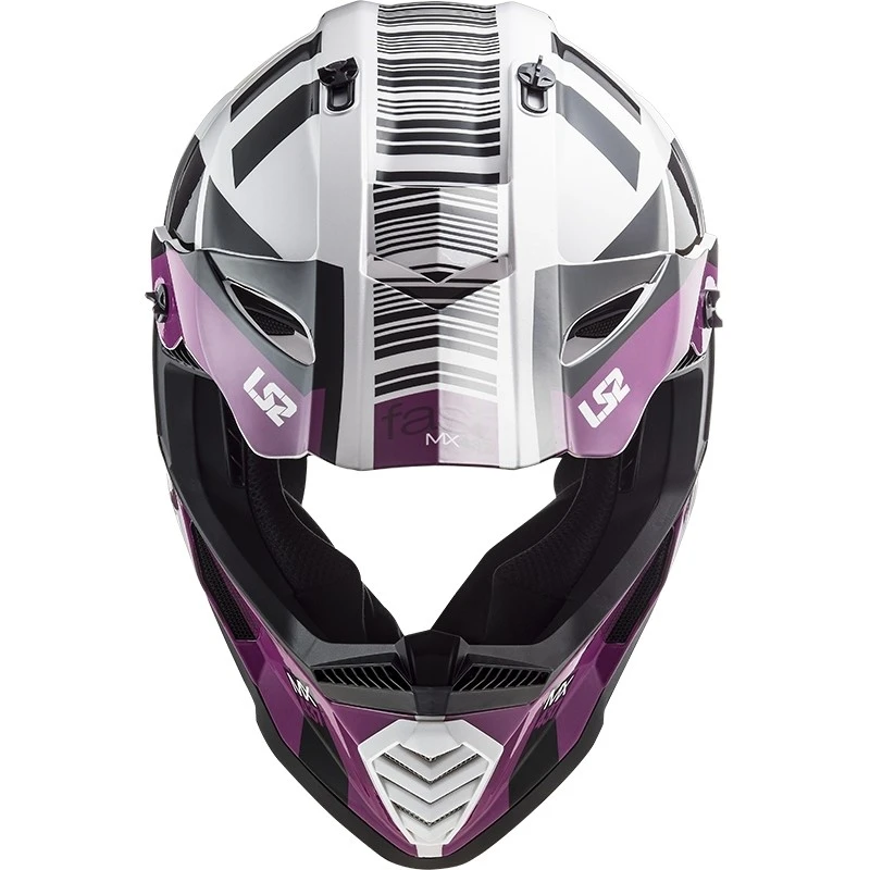 Moto Cross Enduro Helmet Ls2 MX437 Fast Mini XCODE White Purple 7 Moto Cross Enduro Helmet Ls2 MX437 Fast Mini XCODE White Purple - Image 5