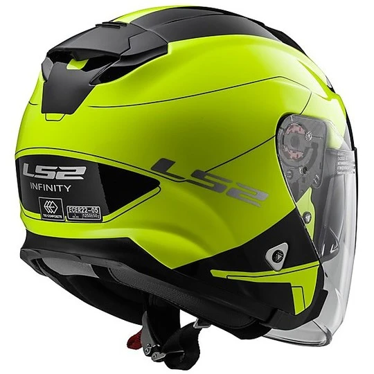 Moto Jet Helmet LS2 OF521 Double Visor Infinity Beyond Black Yellow Hy Vision 4 Moto Jet Helmet LS2 OF521 Double Visor Infinity Beyond Black Yellow Hy Vision - Image 2