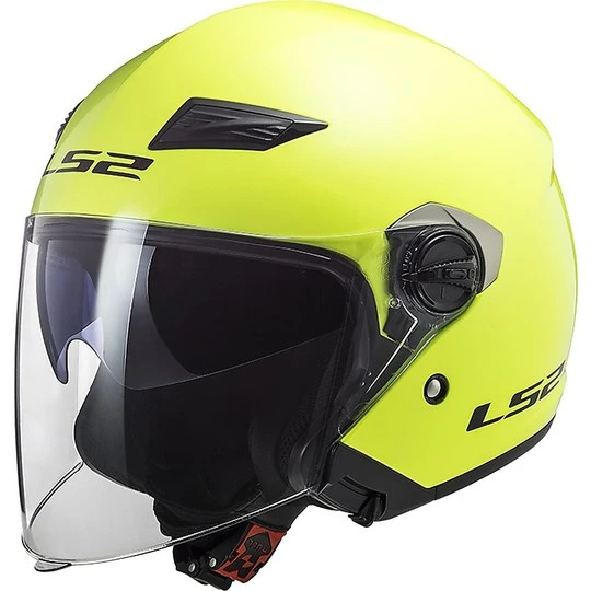 Moto Jet Helmet LS2 OF569 Track Solid Yellow Fluo 3 Moto Jet Helmet LS2 OF569 Track Solid Yellow Fluo