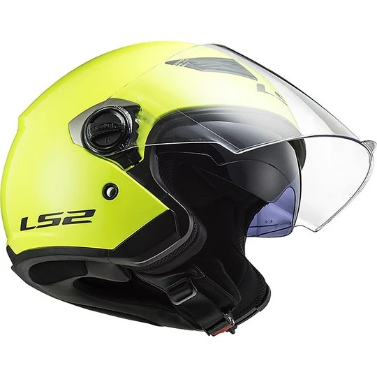 Moto Jet Helmet LS2 OF569 Track Solid Yellow Fluo 4 Moto Jet Helmet LS2 OF569 Track Solid Yellow Fluo - Image 2