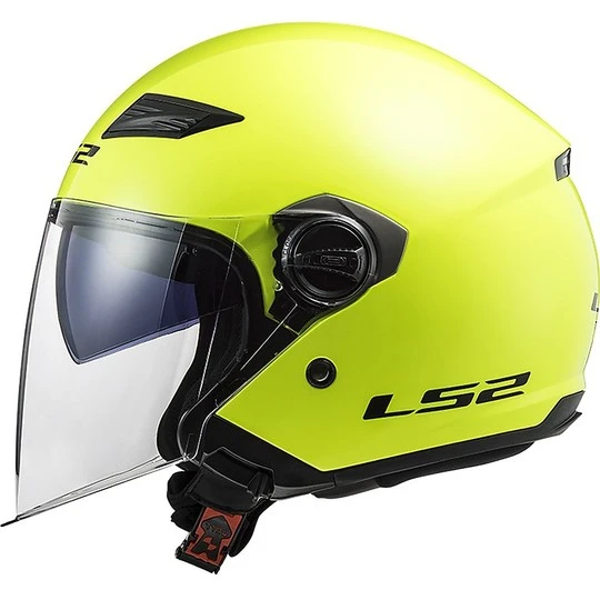 Moto Jet Helmet LS2 OF569 Track Solid Yellow Fluo 6 Moto Jet Helmet LS2 OF569 Track Solid Yellow Fluo - Image 4