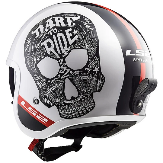 Moto Jet Helmet LS2 OF599 SPITFIRE INKY White Black 5 Moto Jet Helmet LS2 OF599 SPITFIRE INKY White Black - Image 3