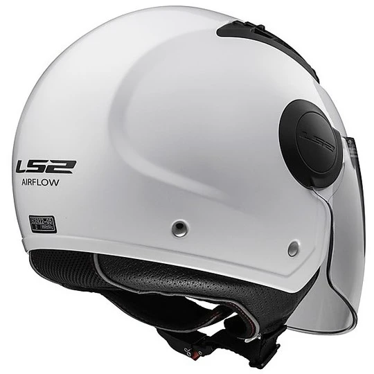 Moto Jet Helmet OF562 Ls2 Airflow Long Long White With Visor 4 Moto Jet Helmet OF562 Ls2 Airflow Long Long White With Visor - Image 2