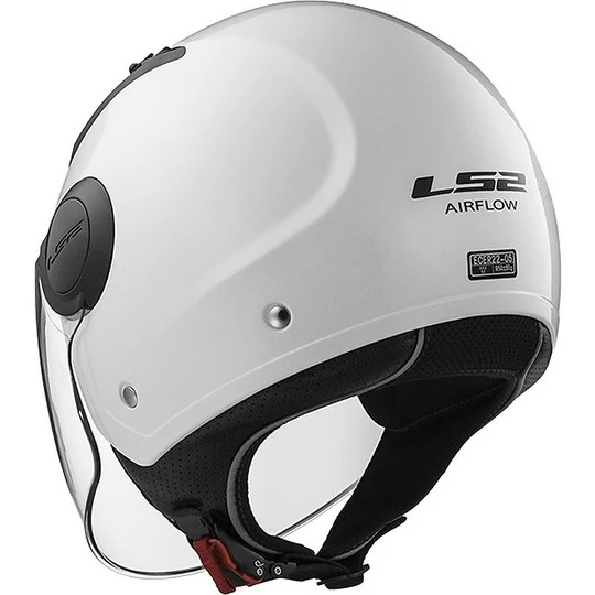 Moto Jet Helmet OF562 Ls2 Airflow Long Long White With Visor 6 Moto Jet Helmet OF562 Ls2 Airflow Long Long White With Visor - Image 4