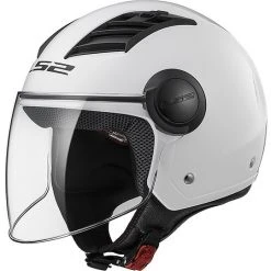 Moto Jet Helmet OF562 Ls2 Airflow Long Long White With Visor