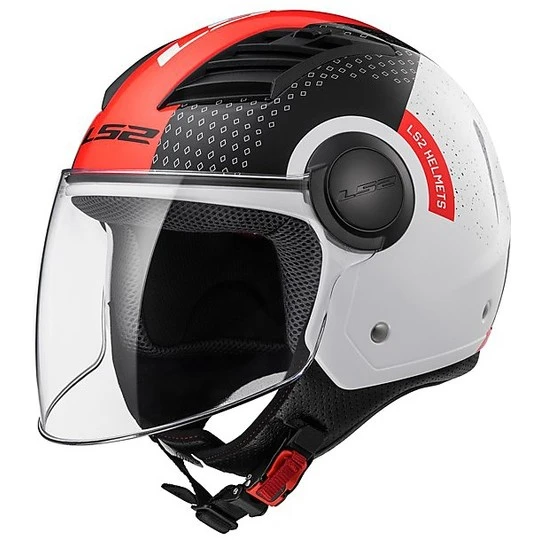 Moto Jet Helmet OF562 Ls2 Airflow Long With Visor Long Condor White Red 3 Moto Jet Helmet OF562 Ls2 Airflow Long With Visor Long Condor White Red