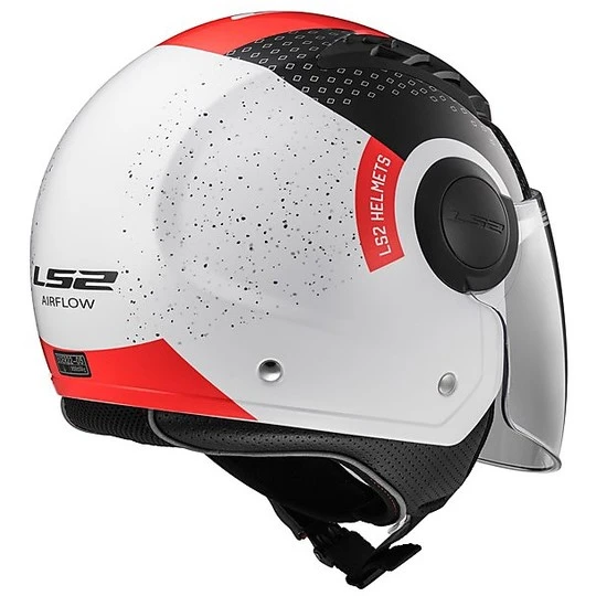 Moto Jet Helmet OF562 Ls2 Airflow Long With Visor Long Condor White Red 4 Moto Jet Helmet OF562 Ls2 Airflow Long With Visor Long Condor White Red - Image 2