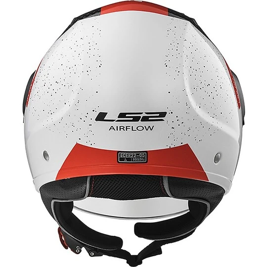 Moto Jet Helmet OF562 Ls2 Airflow Long With Visor Long Condor White Red 7 Moto Jet Helmet OF562 Ls2 Airflow Long With Visor Long Condor White Red - Image 5