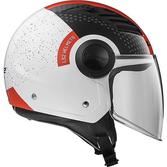 Moto Jet Helmet OF562 Ls2 Airflow Long With Visor Long Condor White Red 9 Moto Jet Helmet OF562 Ls2 Airflow Long With Visor Long Condor White Red - Image 7