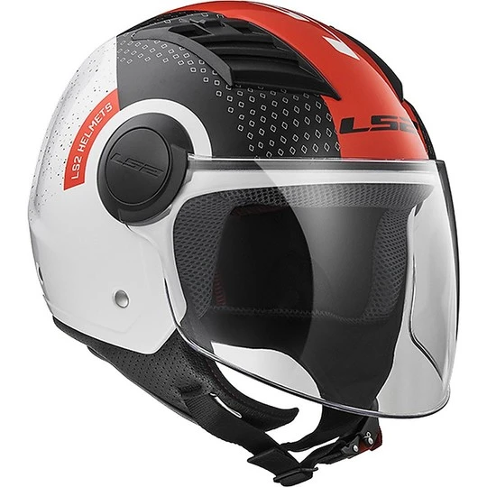 Moto Jet Helmet OF562 Ls2 Airflow Long With Visor Long Condor White Red 10 Moto Jet Helmet OF562 Ls2 Airflow Long With Visor Long Condor White Red - Image 8