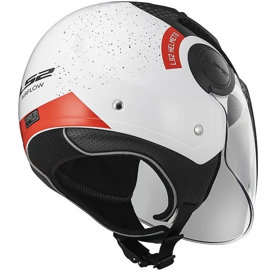 Moto Jet Helmet OF562 Ls2 Airflow Long With Visor Long Condor White Red 14 Moto Jet Helmet OF562 Ls2 Airflow Long With Visor Long Condor White Red - Image 12