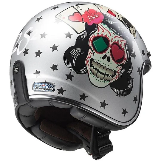 Motorcycle Helmet Jet Fiber LS2 OFF 583 Bobber Tattoo Silver 5 Motorcycle Helmet Jet Fiber LS2 OFF 583 Bobber Tattoo Silver - Image 3