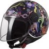 Motorcycle Helmet Jet LS2 OF558 SPHERE LUX Bloom Black Pink + Dark Visor -Ls2 Sales Shop motorcycle helmet jet ls2 of558 sphere lux bloom black pink dark visor 64548