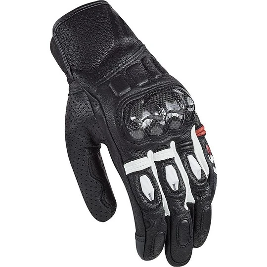 Motorcycle Leather Gloves CE Sports Ls2 SPARK White Black 4 Motorcycle Leather Gloves CE Sports Ls2 SPARK White Black - Image 2