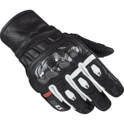 Motorcycle Leather Gloves CE Sports Ls2 SPARK White Black