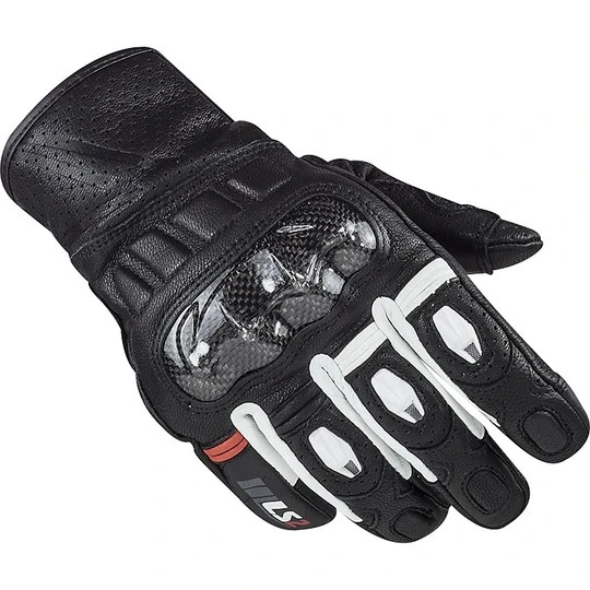 Motorcycle Leather Gloves CE Sports Ls2 SPARK White Black 3 Motorcycle Leather Gloves CE Sports Ls2 SPARK White Black
