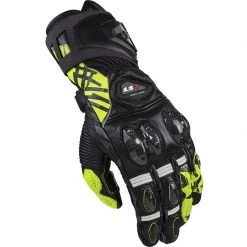 Motorcycle Racing Gloves Ls2 Feng CE Black Yellow Fluo