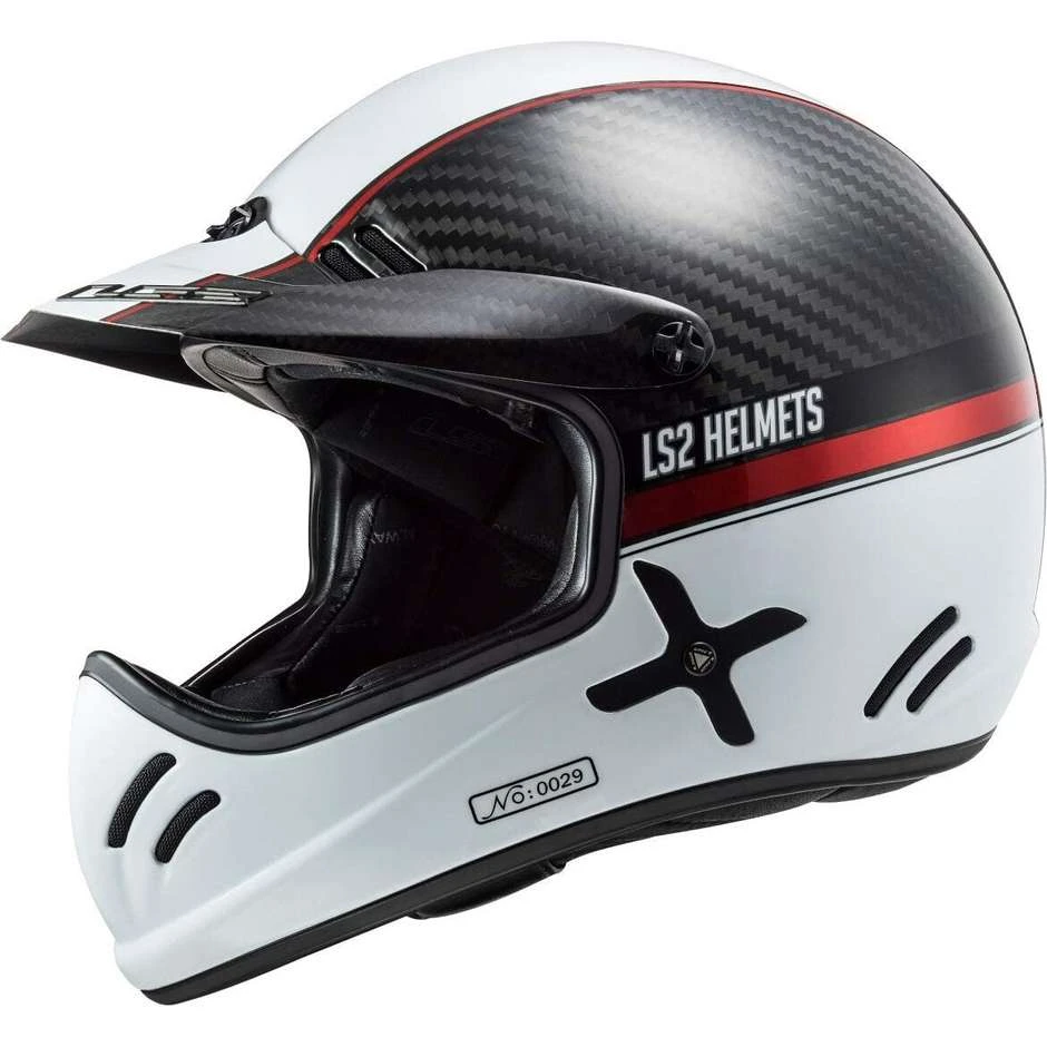 Off Road Carbon Motorcycle Helmet Ls2 MX471 XTRA C Yard White Red 3 Off Road Carbon Motorcycle Helmet Ls2 MX471 XTRA C Yard White Red