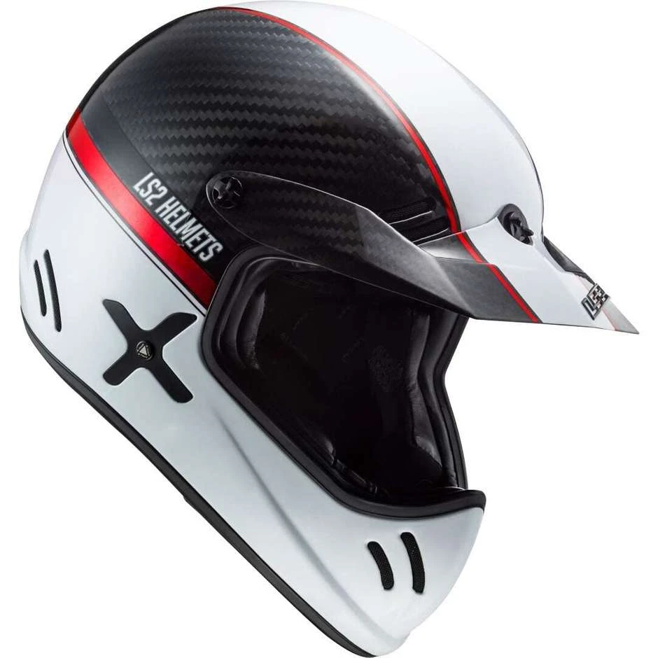 Off Road Carbon Motorcycle Helmet Ls2 MX471 XTRA C Yard White Red 4 Off Road Carbon Motorcycle Helmet Ls2 MX471 XTRA C Yard White Red - Image 2