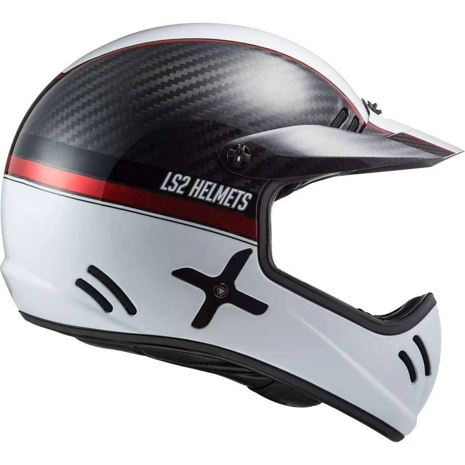 Off Road Carbon Motorcycle Helmet Ls2 MX471 XTRA C Yard White Red 7 Off Road Carbon Motorcycle Helmet Ls2 MX471 XTRA C Yard White Red - Image 5