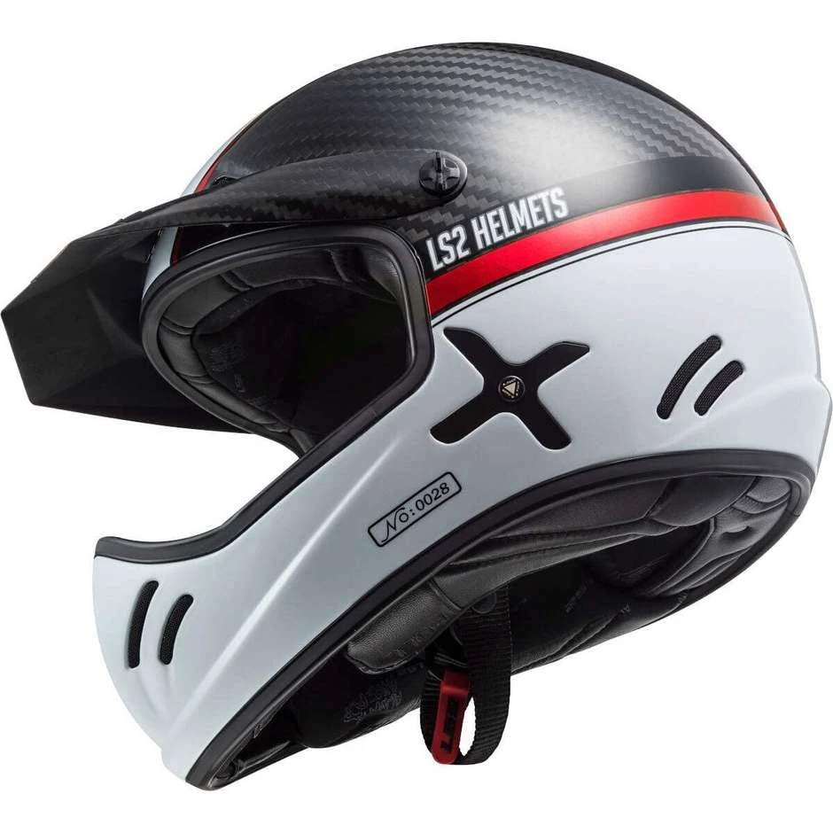 Off Road Carbon Motorcycle Helmet Ls2 MX471 XTRA C Yard White Red 8 Off Road Carbon Motorcycle Helmet Ls2 MX471 XTRA C Yard White Red - Image 6